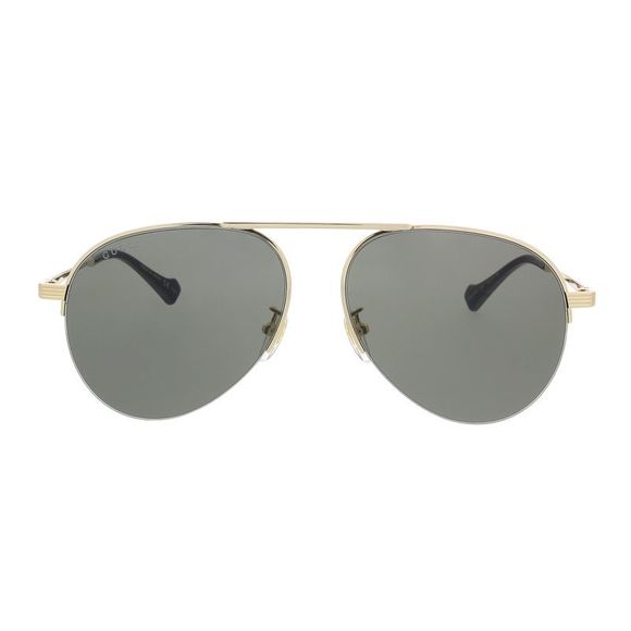 Gucci GG0742S-005 Gold Semi-Rimless Aviator Sunglasses - Picture 2 of 5